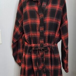 Plaid Button-Up Women's Blouse